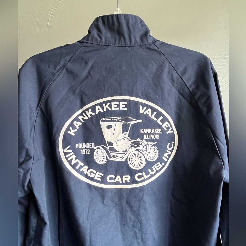 Vintage Car Club Lightweight Jacket Size Medium Made in USA Kankakee Rockabilly